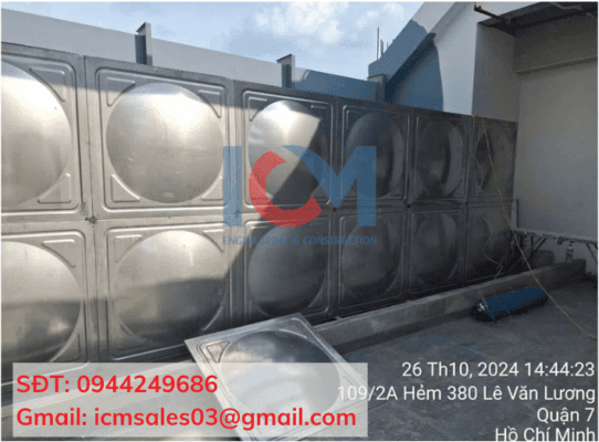 ICM - Đơn vị thi công bể lắp ghép inox 15M3