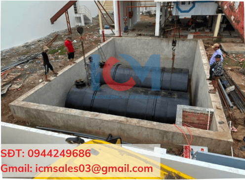 bồn inox lắp ghép dung tích lớn tại công trình