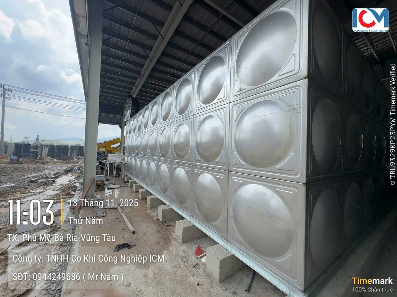 Quy trình lắp ghép các tấm panel bồn lắp ghép inox tại công trình xây dựng công nghiệp